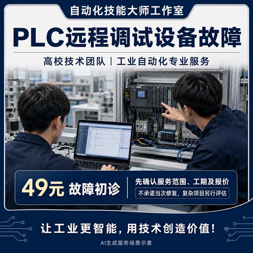 PLC远程调试设备故障排查 西门子三菱汇川伺服HMI技术支持