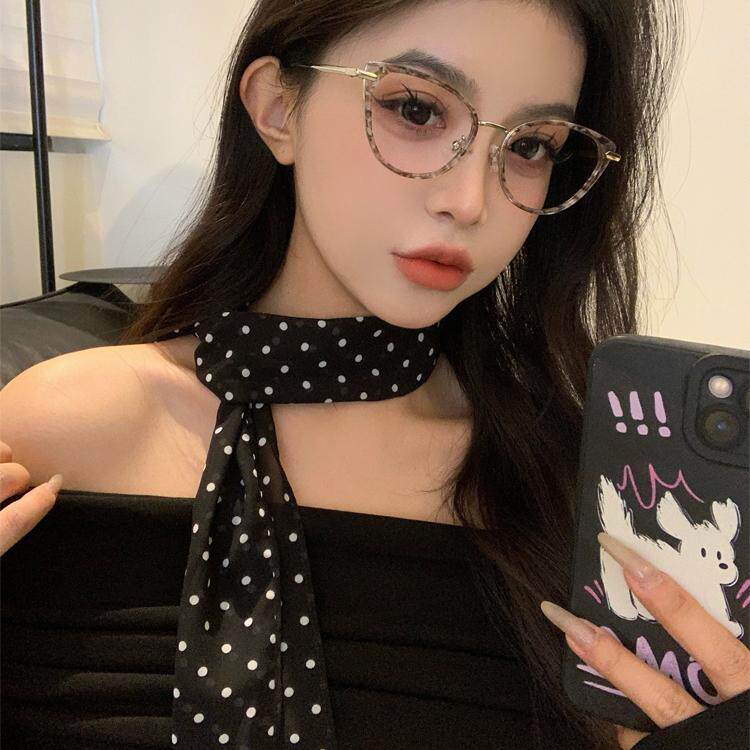 黑色波点丝巾系脖高级感丝带脖饰飘带领巾搭配韩系长条女2026新款图片