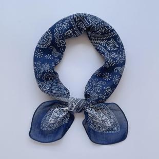 2025新款腰果花小方巾丝巾女系脖装饰小领巾护颈围巾包头巾高级感