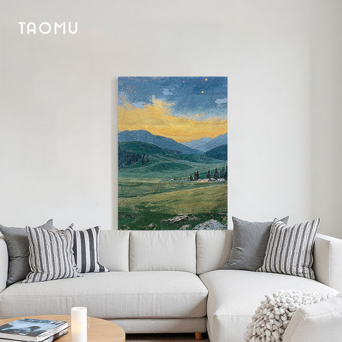 TaoMu 旷野与星 氛围感挂毯画客厅沙发装饰画玄关入户手工DIY挂画