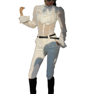 LISA YU热销欧美休闲极简纯棉九分裤修身窄脚高腰显瘦弹力马裤