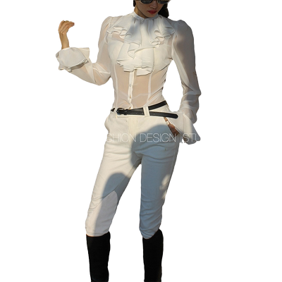 LISAYU/丽莎余高腰九分裤