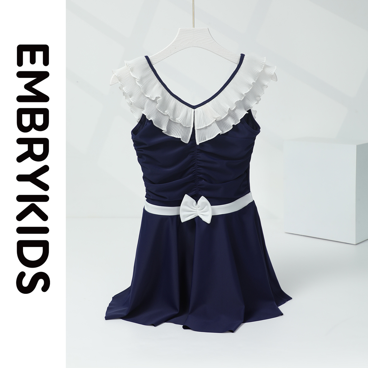 安莉芳旗下 Embry Kids专柜新品儿童三角连体泳衣少女泳装NS00013