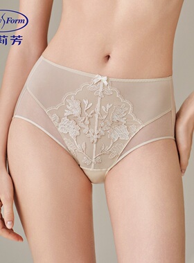 安莉芳商场同款2025新款女士内裤性感蕾丝薄款法式网纱中腰三角裤