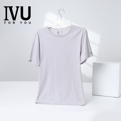 安莉芳旗下IVU春夏男士简约短袖休闲罗纹套头家居服上衣UL00278