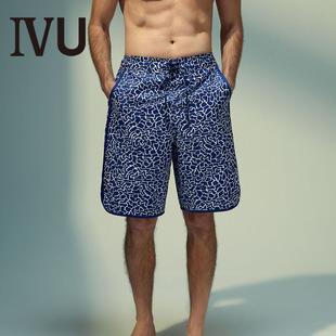 宽松系带速干五分沙滩裤 男士 UH00003 游泳裤 安莉芳旗下IVU印花薄款