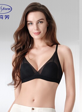 安莉芳网纱性感上托胸罩无钢圈透气无痕亲肤舒适女士文胸EBW1027
