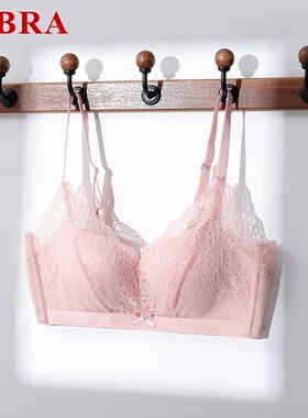 安莉芳旗下E-BRA蕾丝性感小胸聚拢无钢圈猫爪中厚杯文胸罩KB00353
