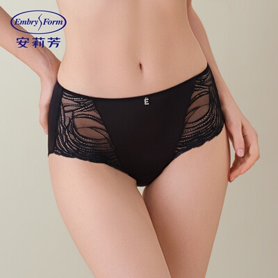 红色性感抗菌裆里丝滑中腰三角裤