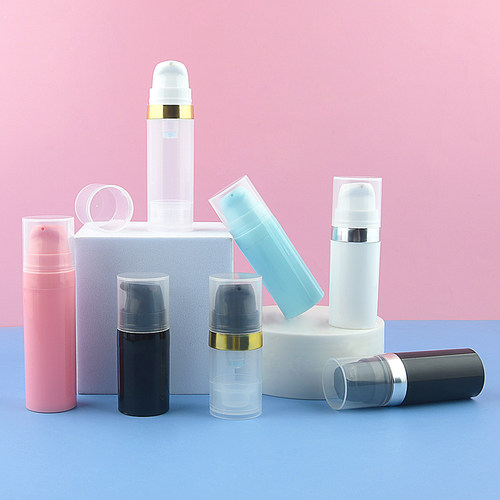 5ml/10ml/30毫升PP白色翘嘴迷你卡扣真空瓶乳液化妆品旅行分装瓶