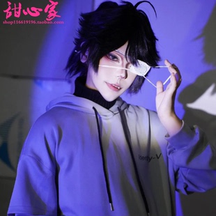 甜心家第五人格囚徒cos电竞系列假发假毛卢卡黑分体虎口夹马尾