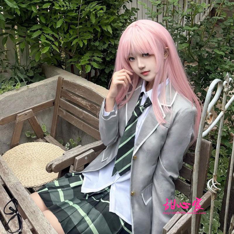 千早爱音cos假发仿真头皮顶浅粉