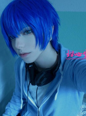 甜心家MARGINAL#4 蓝羽路伊短发收脸蓝色 30cm cosplay假发