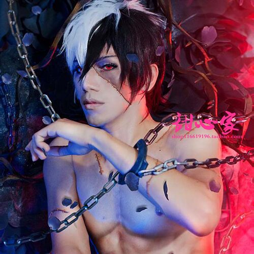 甜心家青年怪医黑杰克 间男黑白马尾角色造型+马尾cosplay假发