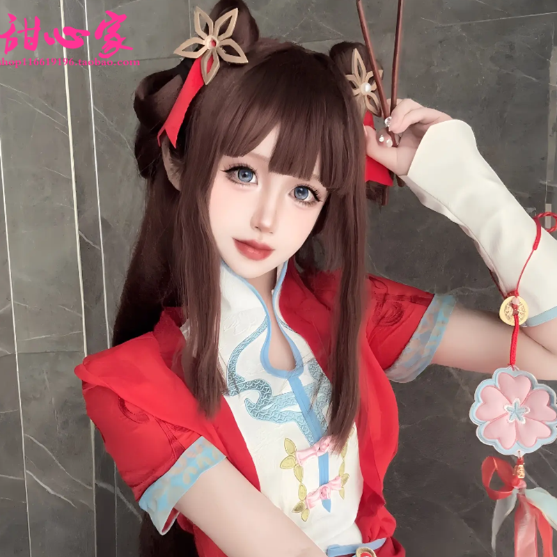 甜心家王者荣耀 西施 玲珑珍味 cos假发 新赛季皮肤cosplay假发