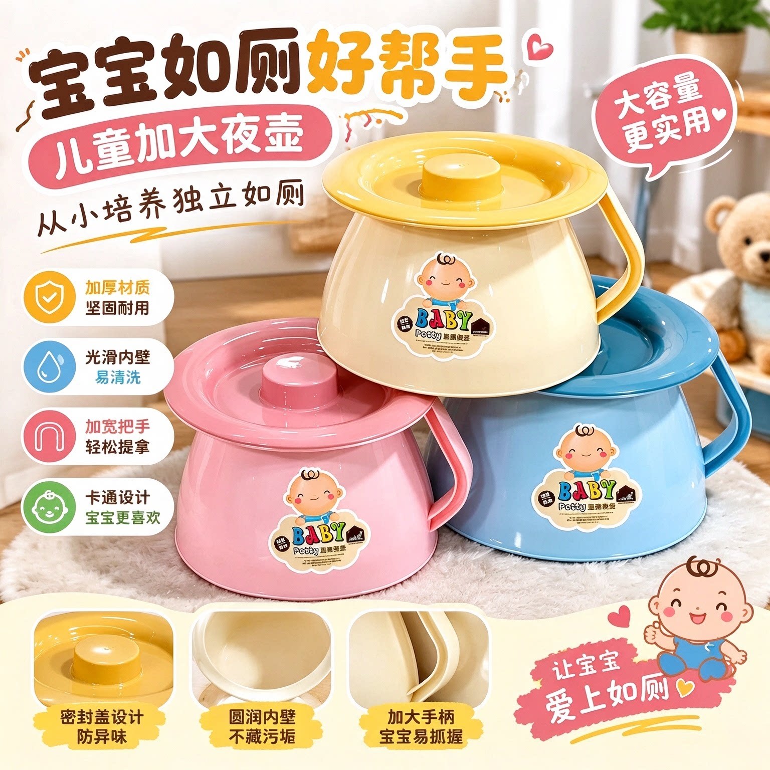 儿童坐便器宝宝小马桶 婴幼儿小孩小号尿盆便盆小便桶痰盂桶尿桶