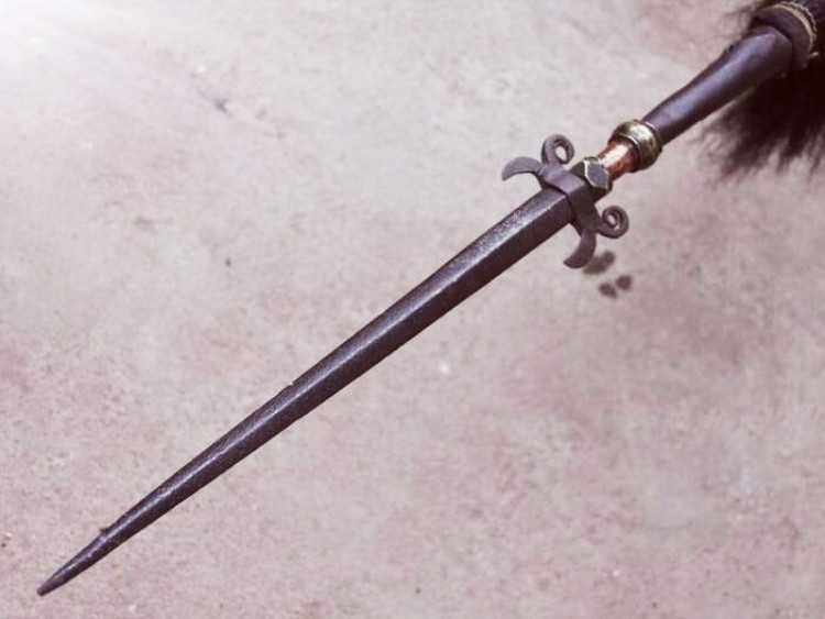 新品复古神兵手工老兵器冷兵器破甲锥透甲锥铁枪头影视道具未开刃