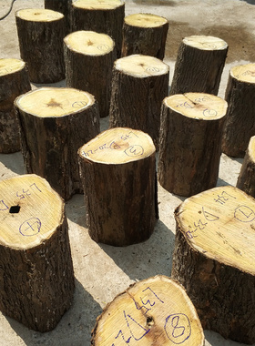 铁砧金银打台成型桑木器皿底座