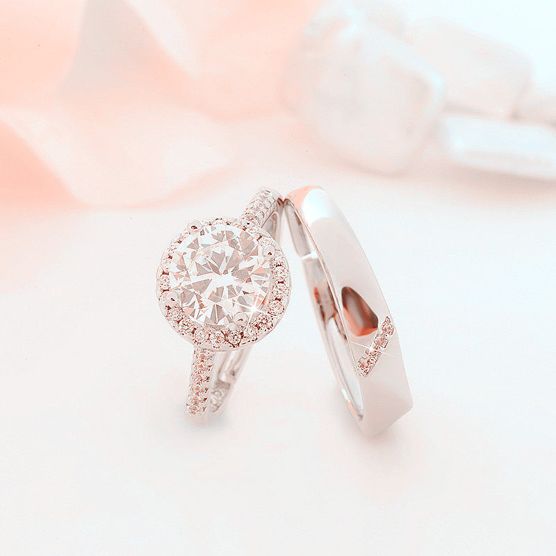 古缇婚婚礼钻戒日韩活口仿真对戒假戒指男女婚戒仪式道具情侣一对