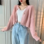 Thời trang mới của phụ nữ áo len màu rắn áo len ngắn mùa thu Hàn Quốc phiên bản áo len lỏng hoang dã - Áo len ao len nu