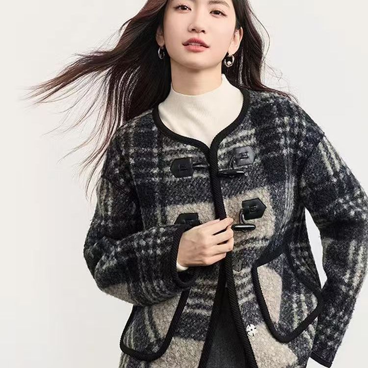 小香风毛呢外套女冬季加厚新款