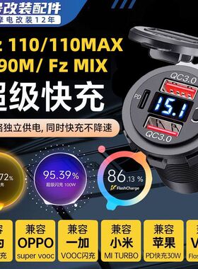 适用于九号F2z 110 MAX/Fz 110/Fz mix快充车载手机usb改装充电器