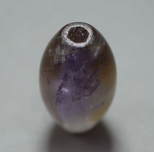 战国紫水晶珠高古橄榄珠原石古珠真品珠饰老珠子锁骨精品包老放漏