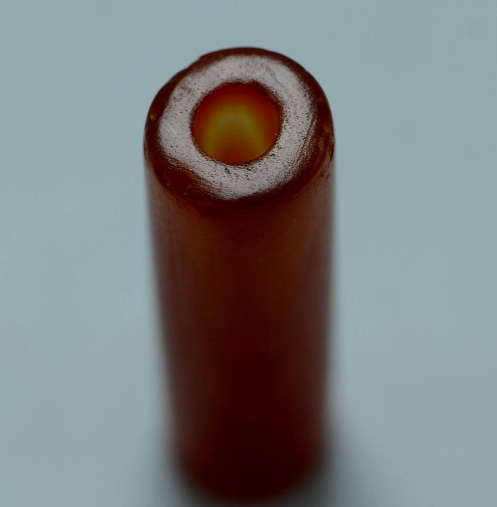 汉代红缠丝玛瑙管古珠老珠红管玉石挂件散珠配珠真品古董老玉圆管