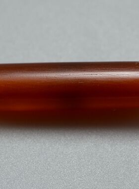 千年古珠痕迹酒红玛瑙管真品古董佩饰精品配珠包老放漏暗棱老珠子