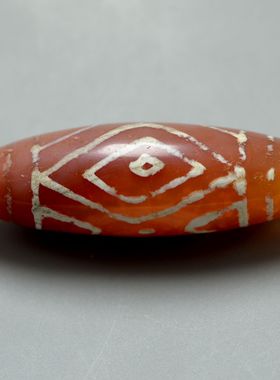 蚀刻金刚纹天珠千年古珠回字纹眼镜纹老珠子吊坠精品古玩佩饰放漏