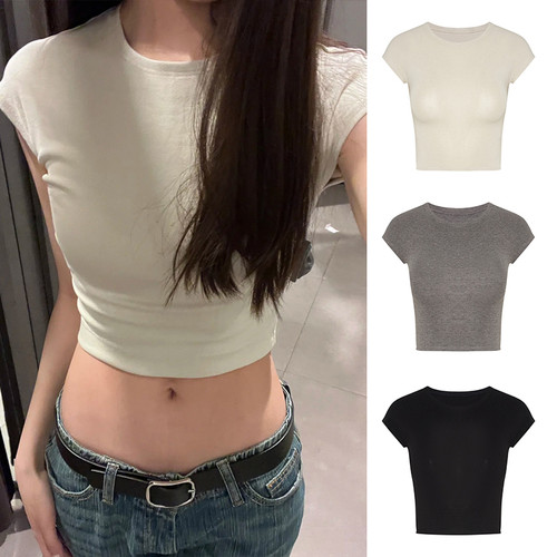 【送运费险】紧身短款短袖T恤女