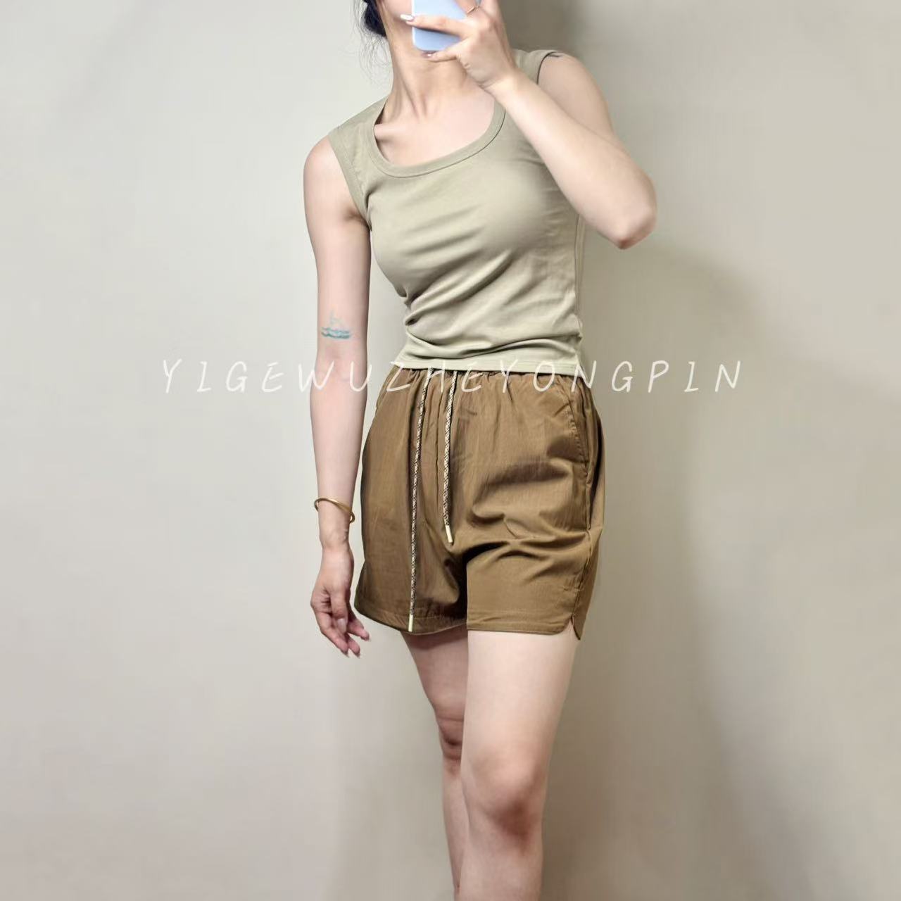 一格舞蹈短裤现代舞男女同款阔腿