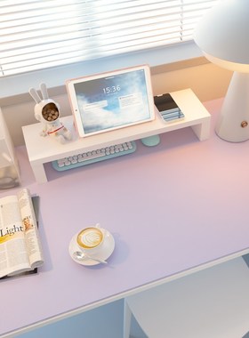 紫色防水防油女生书桌垫学习写字台桌面垫皮革电脑办公桌布餐桌垫