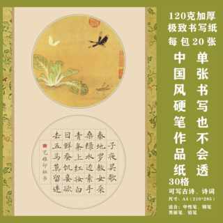 中国风硬笔书法作品纸成人小学生a4加厚田字格比赛专用纸国展古诗