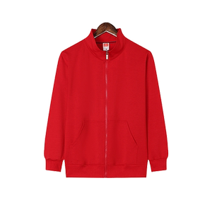 餐饮服务员工作服定制印logo餐厅员工春秋冬加绒卫衣工装工服外套