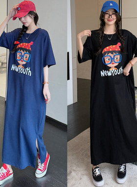 【清仓特价】2026韩版宽松胖妹妹大码遮肉显瘦休闲连衣裙
