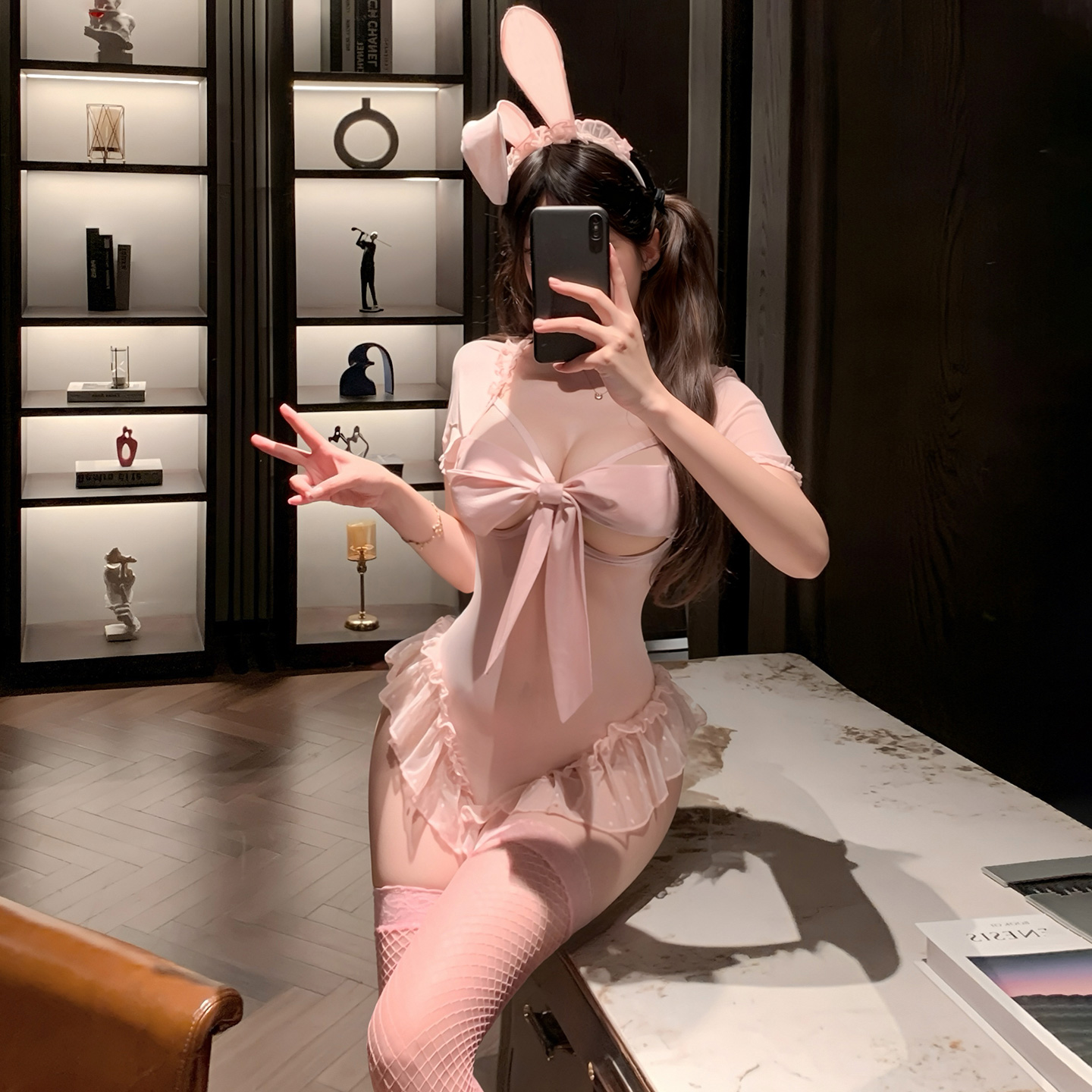 连体情调内衣女小胸情感战袍免脱
