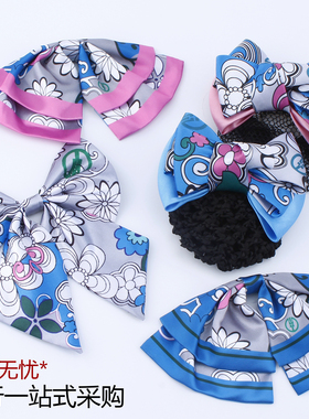 农行领花免打粉色蓝色头花领结农业银行女士丝巾蓝胸花刀巾赠运险