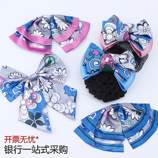 农行领花免打粉色蓝色头花领结农业银行女士丝巾蓝胸花刀巾赠运险