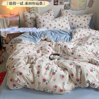 纯棉被套单件100加厚全棉磨毛被罩180x200宿舍被单人150x200x230