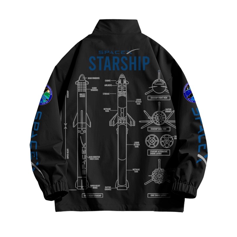 spacex星舰发射太空周边夹克外套男女马斯克秋冬百搭衣服保暖潮