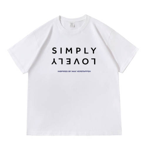 F1 维斯塔潘同款SIMPLY LOVELY落肩款260克重磅短袖T恤男女夏季