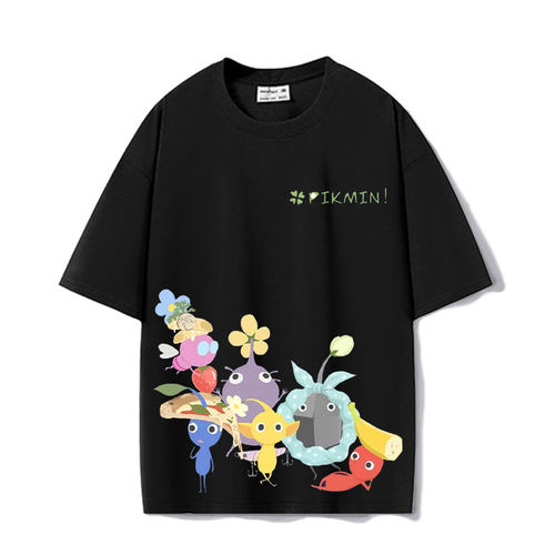 皮克敏PIKMIN4动漫周边超宽松oversize重磅短袖T恤男女夏季衣服