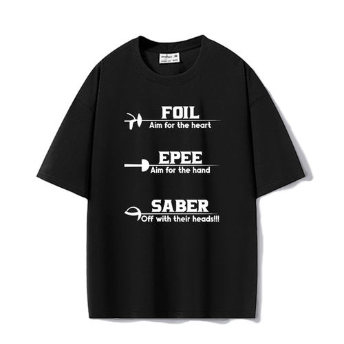 趣味fencing击剑衣服重剑花剑术青少年百搭超宽松oversize重磅T恤