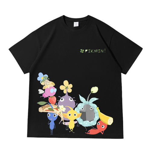 皮克敏PIKMIN4动漫周边落肩款260克重磅短袖T恤夏季男女同款夏季