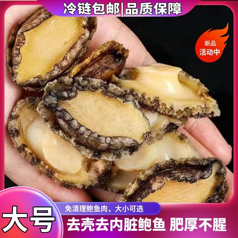 鲜冻4-6厘米鲍鱼肉纯肉 精选现剥个大饱满口感劲道九孔鲍 海鲜