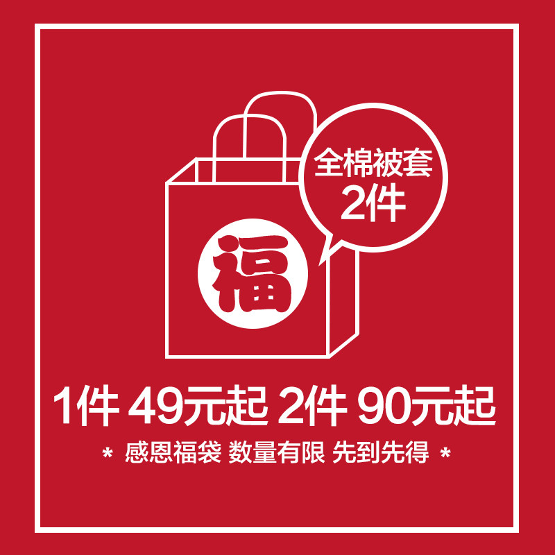 恬梦家纺被套福袋花色随机 全棉被套单件纯棉被罩150x200x230单人