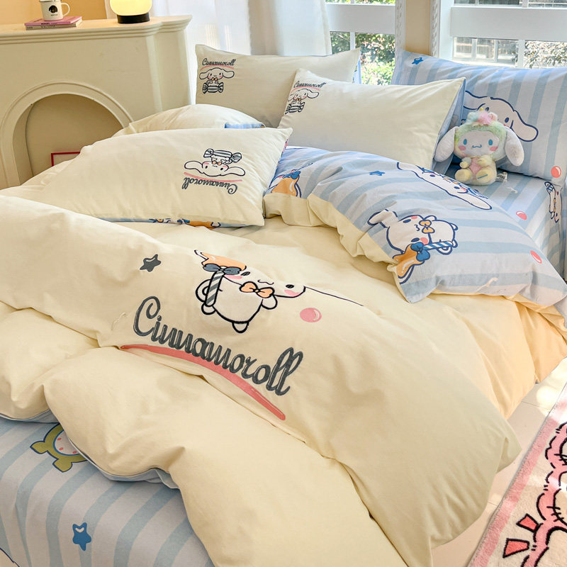 全棉四件套纯棉磨毛被套被罩三丽鸥儿童床品床单宿舍床上三件套,床上用品,床品套件/四件套/多件套,淘宝优惠券,粉丝福利购,淘宝优惠卷