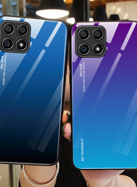 适用华为荣耀畅玩30m手机壳玻璃玩畅3Om保护VNE一AN40硅胶套5G全包honor防摔青紫色VNEAN软壳3om外m5g男M30女