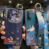 适用华为nova6手机壳如意腕带nova6se保护nove6硅胶套5G斜挎挂绳WLZ一AN00全包JNY防摔4G磨砂软note外6女新款